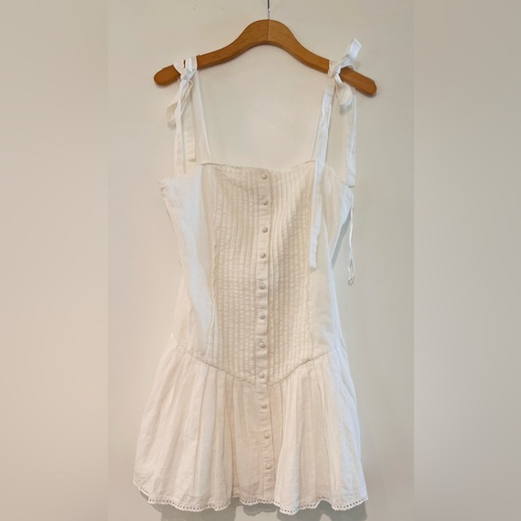 Zara White Mini Dress with Button Detail - Picture 1 of 8
